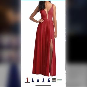 NWT prom or bridesmaids dress red with slit